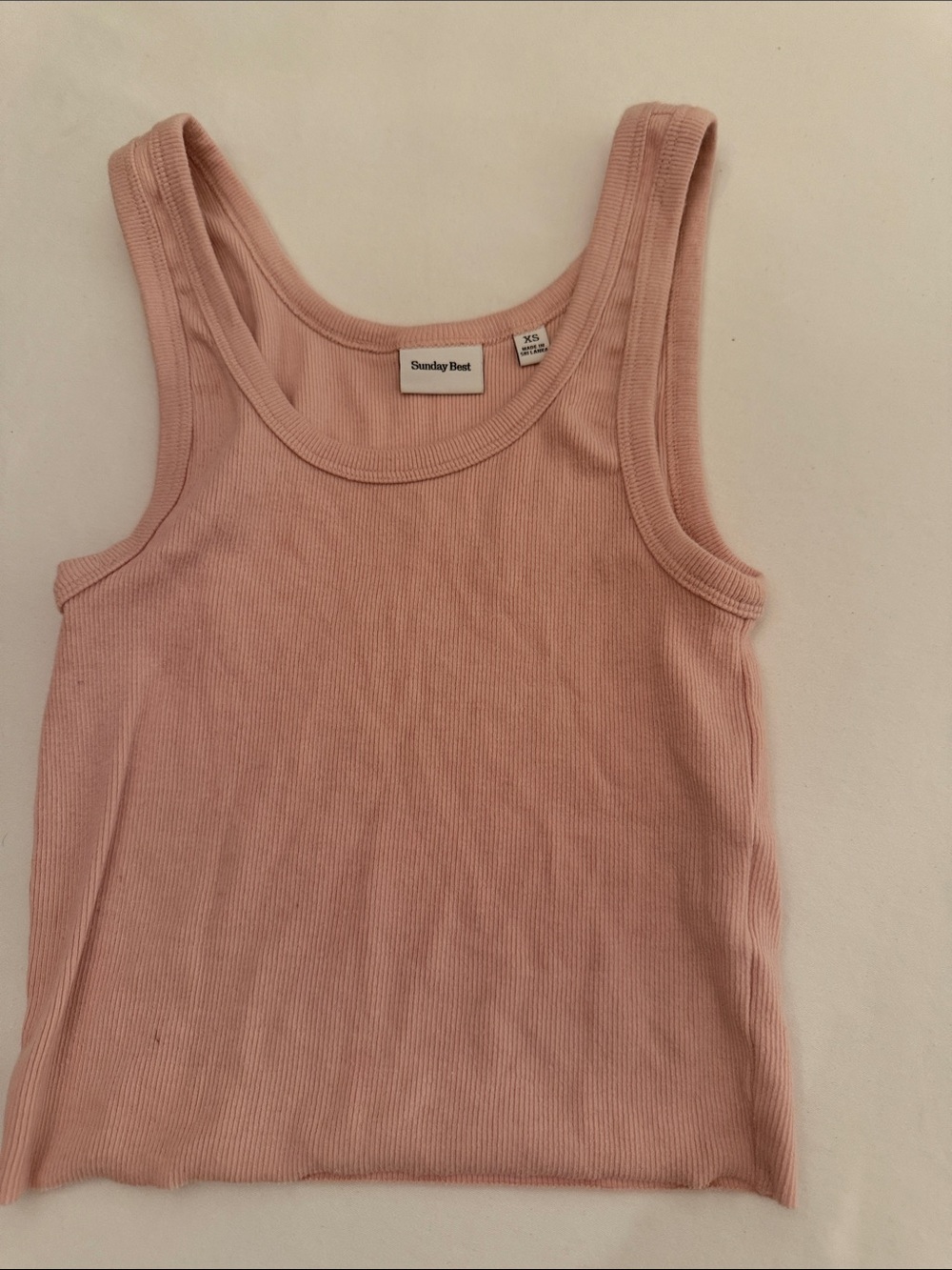 Sunday Best Blush Ribbed Tank Top XS
